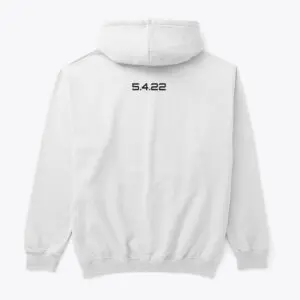 The back of a white hoodie